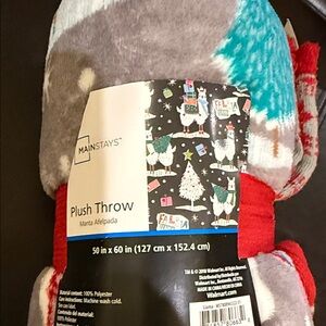 Mainstays Festive Llama Plush Throw
